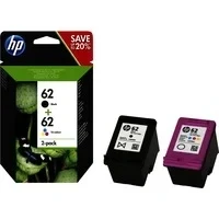 Abbildung von Combo pack! HP 62 schwarz + farbe tintenpatrone 8.5ml N9J71AE original