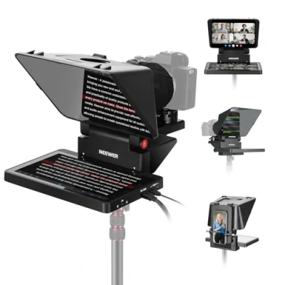 Abbildung von NEEWER Upgraded 2 In 1 Teleprompter 11&quot; mit Monitor für Windows MacOS, Unterstützt Bildschirm Spiegelung, Tragbarer Prompter Kamera Handy Webcam YouTube Twitch Live Streaming Konferenz, X11