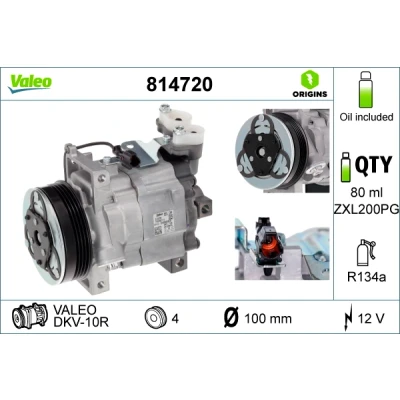 Abbildung von VALEO 814720 Kompressor DKV10R SUBARU: Forester III, Impreza III Schrägheck