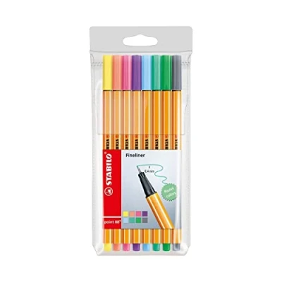 Abbildung von STABILO Fineliner point 88 8er Stifte Etui Set Mehrfarbig Pastellfarben, (Set, 8 tlg)