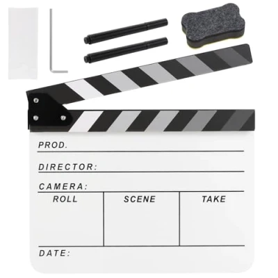 Abbildung von Ribvane Filmregisseur Schindel, Schiefer Fotografie, Video, TV, Aktionsszene, Acryl Klöppel Board Requisiten mit einem magnetischen Tafelradierer, zwei benutzerdefinierten Stiften, Reinigungstuch und