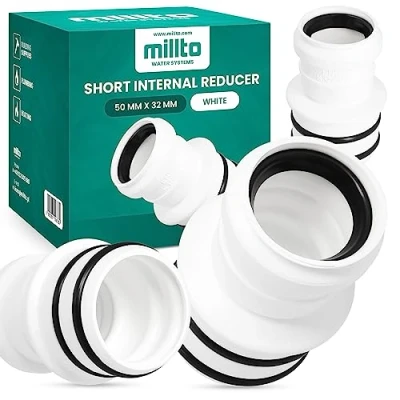 Abbildung von Millto™ Interne Reduzierstück 50x32mm Kurze Rohrreduzierung Reduziermuffe Reduzierung Abwasserrohrreduzierstück Wasserleitungsadapter Abwassersysteme PP Rohrverbinder Rohrverschraubung Reduktion