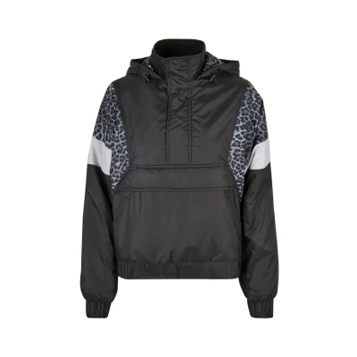 Abbildung von Urban Classics Mixed Windbreaker, Damen, Größe: 4XL, Black snowleo lightasphalt
