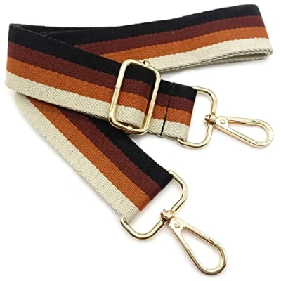 Abbildung von Verstellbarer Schultergurt Tasche Braun, Taschengurte zum Wechseln, Taschengurt Breit mit Karabiner Gold, 80 130 cm Tragegurt für Damen Schultertaschen, Moderne Handtasche, 3.8cm, 04