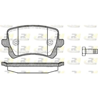 Abbildung von ROADHOUSE 21342.00 Bremsbelagsatz Hinterachse mit Schrauben, Klebefolie Zubehör VOLKSWAGEN: Passat B6 Variant, Sharan II, Tiguan I