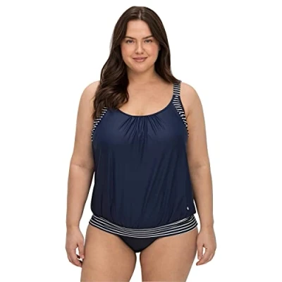 Abbildung von Sheego Tankini Bikinitop, Damen, Größe: 42xC, Marine gestreift
