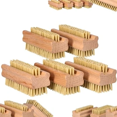 Abbildung von ToolSpace 5x Nagelbürste Holz Feste Starke Mix Agawa Tapica und Syntetische Borsten Nagelreinigungsbürste Nail Brush Handwaschbürste Fingerbürste Schrubbbürste zum Reinigen Schmutz Handbürste