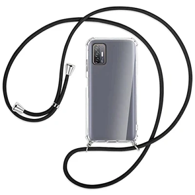 Abbildung von mtb more energy® Handykette kompatibel mit HTC Desire 21 Pro 5G (6.7&#039;&#039;) schwarz Smartphone Hülle zum Umhängen Anti Shock Full TPU Case