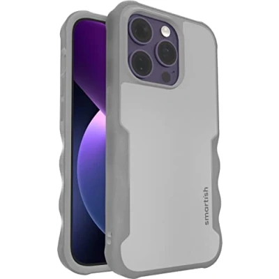 Abbildung von Smartish iPhone 14 Pro Schutzhülle Gripzilla kompatibel mit MagSafe [Rugged + Tough] Gepanzertes Slim Cover Fallschutz Grauer Bereich