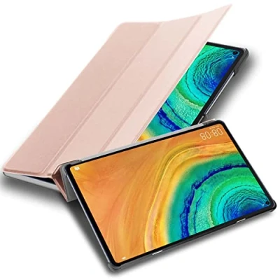 Abbildung von Cadorabo Hülle kompatibel mit Huawei MatePad PRO (10.8 Zoll) Tablethülle Auto Wake Up aus Kunst Leder Flip Klappbare Magnetische Cover für Tasche in Rosa