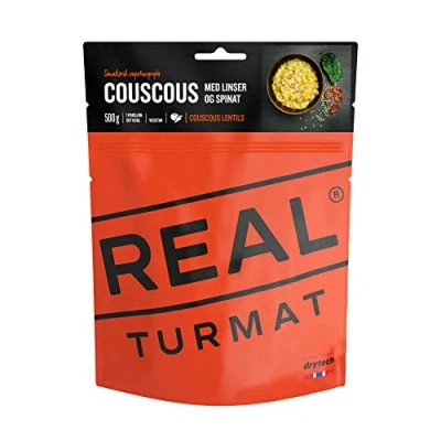 Abbildung von drytech Real Turmat gefriergetrocknete Expeditionsnahrung, Geschmacksrichtung: Couscous Med Linser Og Spinat/Couscous mit Linsen und Spinat