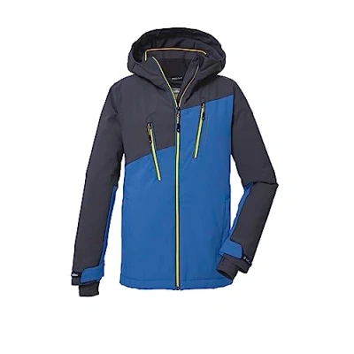 Abbildung von killtec Jungen Skijacke/Funktionsjacke mit Kapuze und Schneefang, wasserdicht KSW 173 BYS SKI JCKT, schwarz blau, 140, 39895 000