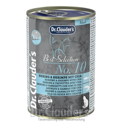 Abbildung von Dr.Clauder&#039;s Best Selection No 10 Hering &amp; Shrimps mit Chia 400g