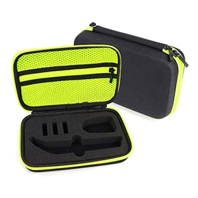 Abbildung von subtel® Tasche kompatibel mit Philips OneBlade Pro QP6520/20, QP6510/20, QP6620/30 Nylon Schutzhülle Flip Cover Case Etui schwarz