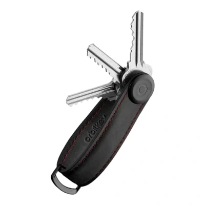 Abbildung von Orbitkey Crazy Horse Leder Key Organiser obsidian black/red