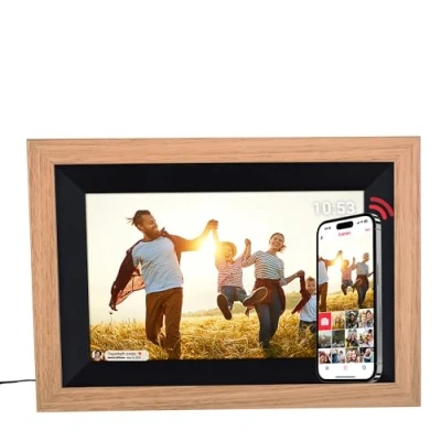 Abbildung von Rollei Smart Frame WiFi 105 in braunen Holz. 10.1 Zoll digitaler Bilderrahmen mit Funktion zur Wiedergabe Ihrer Fotos und Videos Ton., Farbe:Holz Braun