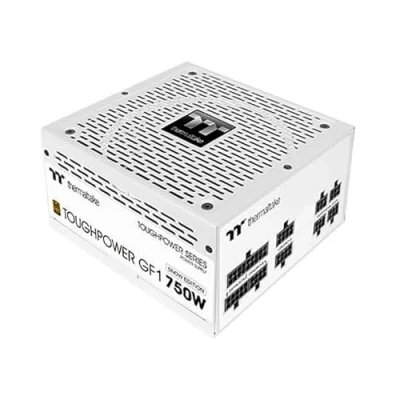 Abbildung von Thermaltake Toughpower GF1 750W Gold Snow Edition PC ATX Netzteil Vollmodular 80 Plus leiser 140 Lüfter EU Zertifiziert weiß