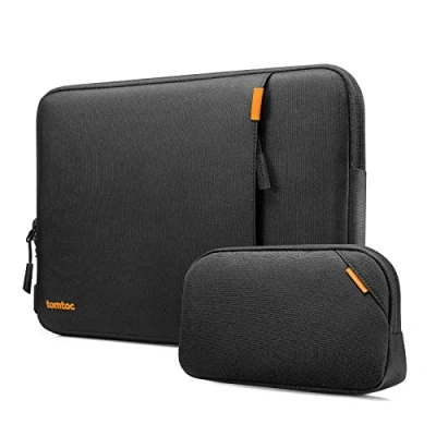 Abbildung von tomtoc 360 Tasche Hülle für 13 Zoll MacBook Air 2024 2018 M3/A3113 M2/A2681 M1/A2337, Pro M2/M1 2022 2016, Laptophülle mit Zubehörtasche Passt 13&quot; iPad M4, M2
