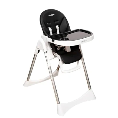 Abbildung von Hochstuhl Baby mit Liegefunktion Kinderstuhl Klappbar 5 Punkt Gurt stufige Höhenverstellung Kinderhochstuhl ab 6 Monate bis 3 Jahren und 15 kg (Schwarz)