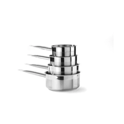 Abbildung von HENDI Stielkasserolle 2 Liter ø 16 x 8 cm Materialstärke: 0,7 mm punktgeschweißter Griff 3 lagig Edelstahl + Aluminium Profi Line, Gastro Stieltopf