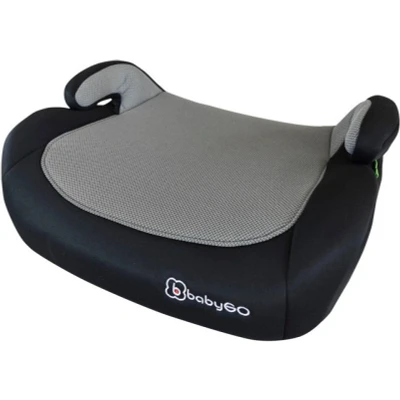 Abbildung von babyGO Sitzerhöhung Booster nach neuer I Size Norm Kindersitzerhöhung 125 und 150 cm Kindersitz/Autositz für Kinder Melange Schwarz