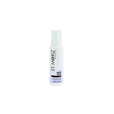 Abbildung von St Moriz Professionelles Sofortbräunungs Mousse im Dunkeln, schnelltrocknend, vegan, mit Aloe Vera und Vitamin E, Führungsfarbe für streifenfreien, tiefbronzierten Glanz, tierversuchsfrei, 300 ml