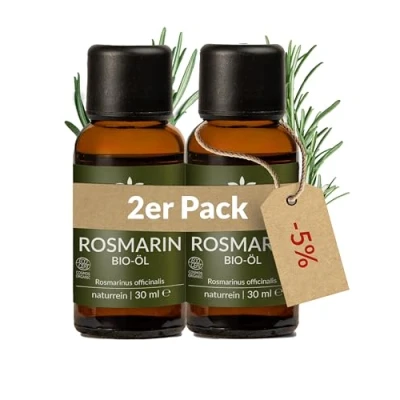 Abbildung von Heldengrün® BIO Rosmarinöl [HOCHDOSIERT] Natürlicher Haar Booster 100% naturreines Rosmarin Öl für Haare &amp; Kopfhaut Ätherisches 3 x 30 ml