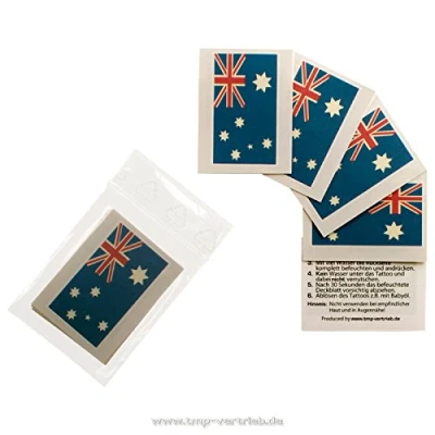Abbildung von 5 x Australien tattoo Fan Fahnen Set WM 2018 Australia temporary Flag (5)
