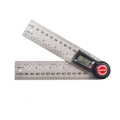 Abbildung von GemRed Winkelmesser Digital, 300mm Edelstahl Digitaler mit LCD Anzeige, 360 Multi Winkel Lineal Winkellehre für Maschinenbau, Holzbearbeitung, Bauwesen, Heimwerken (Batterie enthalten)