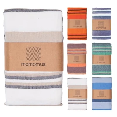 Abbildung von MOMOMUS Picknickdecke XXL für den Strand Faltbar, Groß und Mit Fransen Strandmatte/Stranddecke Sandfrei Picknicks oder Leichte Campingdecke Beige, 210x240 cm