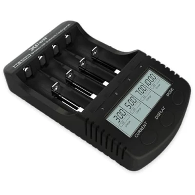 Abbildung von XCell Schnellladegerät BC X4000 mit LCD Display (L x B H 157 92 33 mm, Stromversorgung 100 240 V, 300/500/700/1000 mA, unbestückt, kompatibel NI MH/NI Cd/Li Ion) 141863