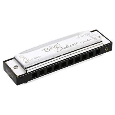Abbildung von Fender Blues Deluxe Mundharmonika, Tonart G, 10 Löcher, Nickel Chrom, Inklusive Etui