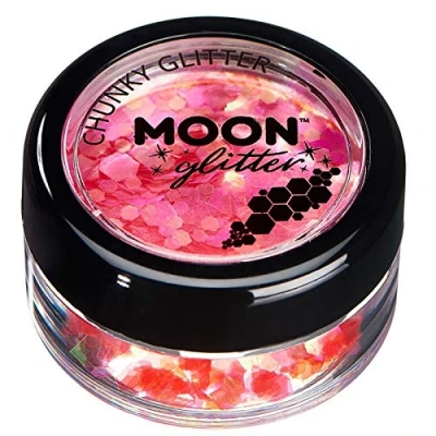 Abbildung von Schillernder grober Glitzer von Moon Glitter 100% kosmetische für Gesicht, Körper, Nägel, Haare und Lippen 3g Kirschrot