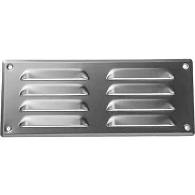 Abbildung von 26 cm x 10,5 Aluminium Lüftungsgitter mit Insektengitter Innen und Außenentlüftungsabdeckung Heizungs , Kühlungs Lüftungsanwendungen. (260 105 mm, Aluminium)