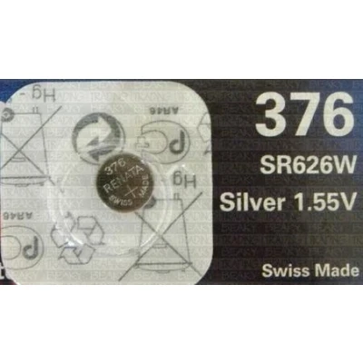 Abbildung von Renata 376 SR626W Silberoxid Uhrenbatterie 1,55 V, Blisterpackung