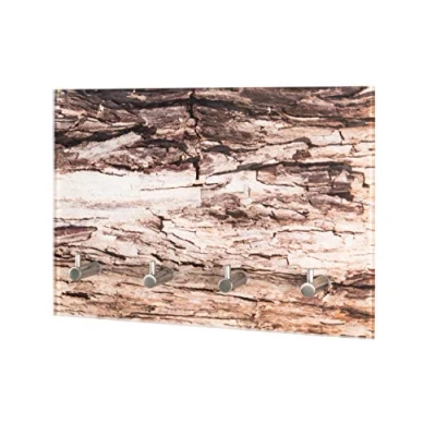 Abbildung von HAKU Möbel Schlüsselboard edelstahloptik, Motiv, Metall, Sicherheitsglas Maße: B 30 cm x H 21 T 5 cm, Style: Modern