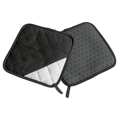 Abbildung von Lurch Topflappen Silikon &amp; Textil schwarz 2er Set