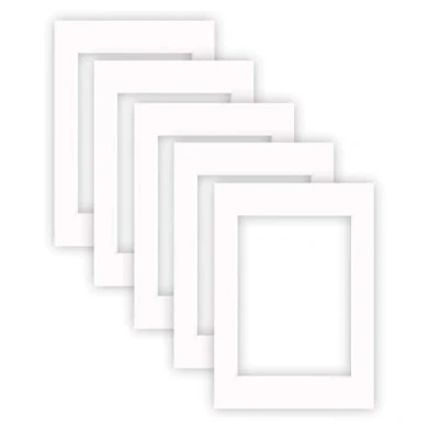 Abbildung von nielsen Conservation Passepartout Karton 1,5 mm 5er Set Außenformat 29,7x42 cm (DIN A3) für Bildformat 21x29,7 A4) Reinweiß (hellweiß) Glatte Oberfläche