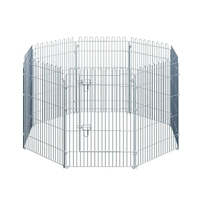 Abbildung von Freilaufgehege Welpenauslauf Welpenzaun Laufstall Welpengitter für Tiere 8 teilig B63 x H91 cm