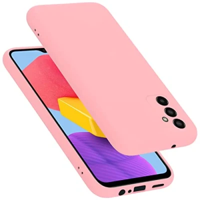 Abbildung von Cadorabo Hülle kompatibel mit Samsung Galaxy M13 4G Silikon Handyhülle für Case aus flüssigem stoßfeste dünne TPU Schutzhülle Liquid PINK