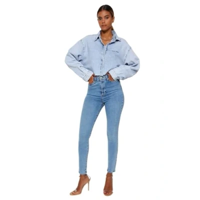 Abbildung von Trendyol Women&#039;s Herren Hoher Bund Skinny Jeans, Blau, 38