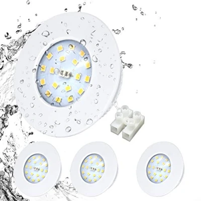 Abbildung von HiBay LED Einbaustrahler bad Ultra Flach Badeinbaustrahler IP44 Neutralweiß 5W 230V 4500K, Einbauleuchten für das 60mm 65mm Rund Deckenspot Einbauspot 4er Set