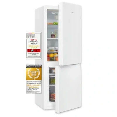 Abbildung von exquisit Kühl /Gefrierkombination KGC231 60 010E weiss, 143,5 cm hoch, 49 breit, 175 L Volumen, 4 Sterne Gefrieren