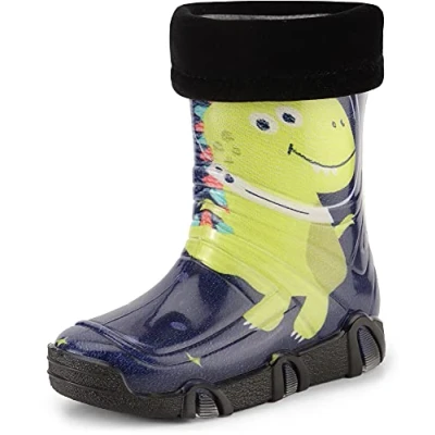Abbildung von Ladeheid Kinder Mädchen Jungen Gummistiefel Gefüttert Swk2021 (Muster 47, 21/22 EU)