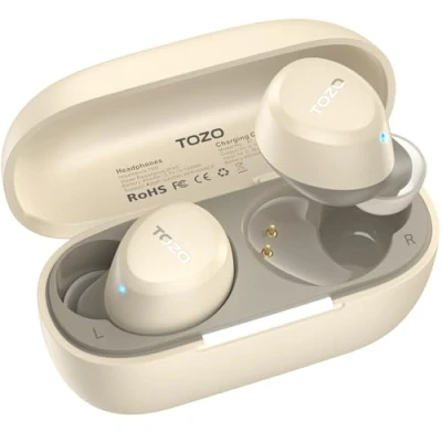 Abbildung von TOZO A1 Mini Bluetooth Kopfhörer 5.3 Kabellos Bluetooth, In Ear für kleine Ohren mit APP Steuerung, 32 Std Spielzeit Stereo Ohrhörer, IPX5 Wasserdicht Kabellose Khaki
