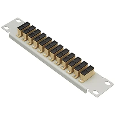 Abbildung von Delock 10″ LWL Patchpanel 12 Port SC Duplex beige 1 HE grau