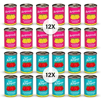 Abbildung von DELICRET Tomaten aus Kampanien, Süditalien authentischer, italienischer Tomatengeschmack San Marzano (12x) &amp; Marzanella 24 x 400g
