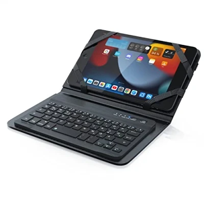 Abbildung von CSL Bluetooth Slim Tastatur für Tablets 7 8 Zoll inkl. Kunstledercase Wireless Keyboard im Design QWERTZ Deutsch FN Funktionstasten