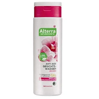 Abbildung von Anti Age Gesichtswasser Orchidee für reife &amp; anspruchsvolle Haut, mit Bio Arganöl, Ginkgoextrakt natürlichem Q10, zertifizierte Naturkosmetik, vegan 150 ml