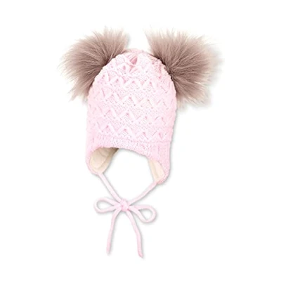 Abbildung von Sterntaler Baby Mädchen Strickmütze Puscheli Mütze, Rosa, 51